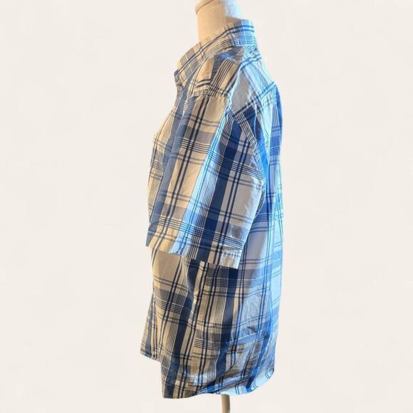 Tommy Hilfiger Mens Size Large Blue/White Button Up Shirt - Picture 3 of 6